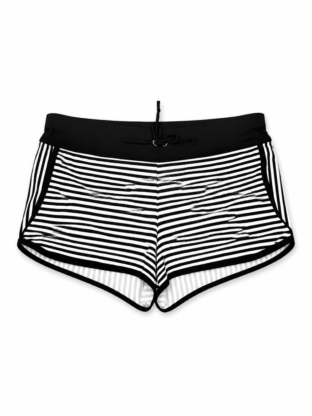 Athleta Black & White Striped Swim Coverup Shorts